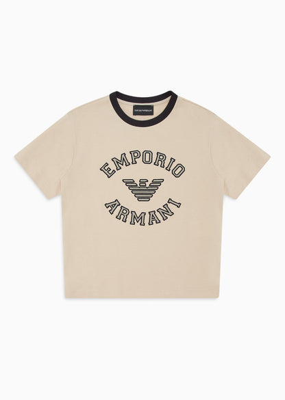 Logo T-Shirt - Oxford Tan &amp; Blu Navy Emporio Armani