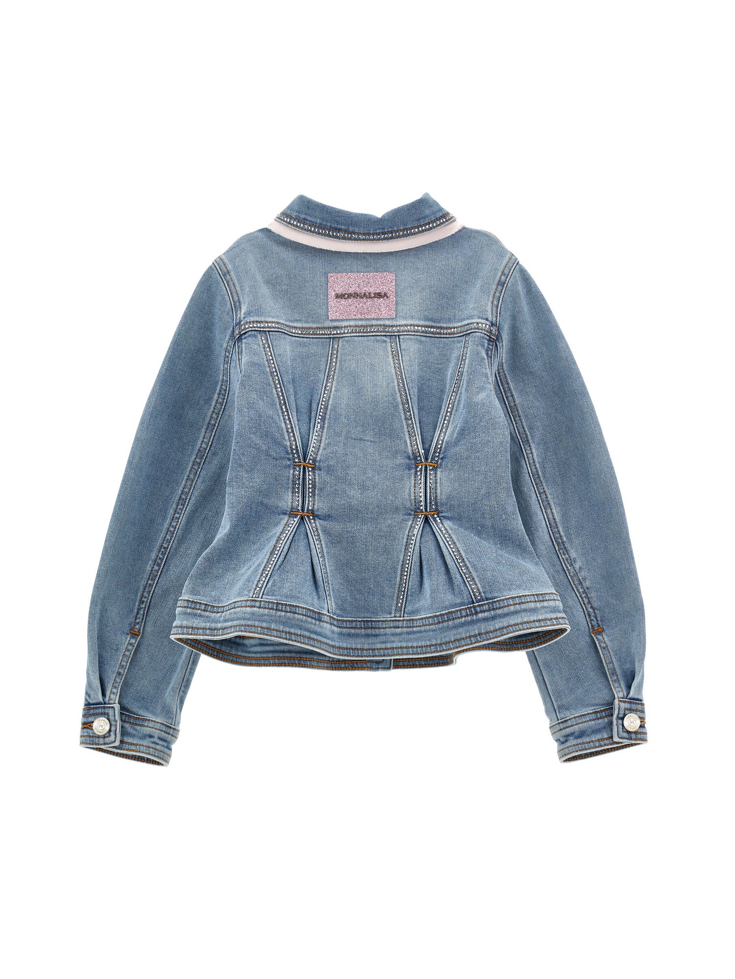 Rhinestone Denim Jacket Monnalisa