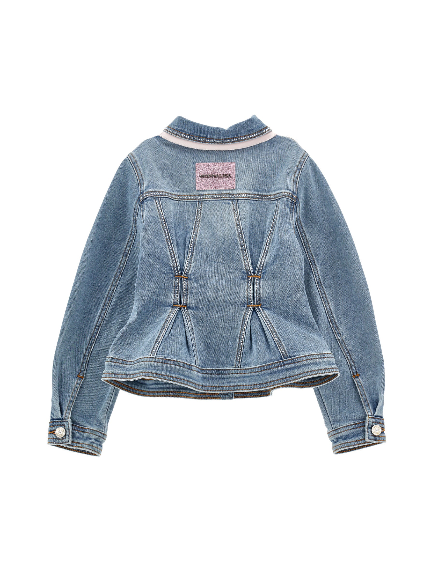 Rhinestone Denim Jacket Monnalisa