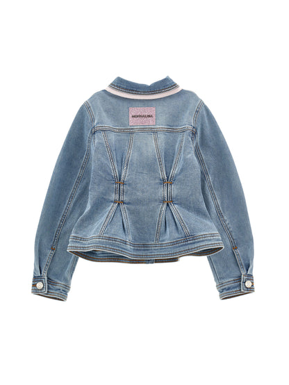 Rhinestone Denim Jacket Monnalisa