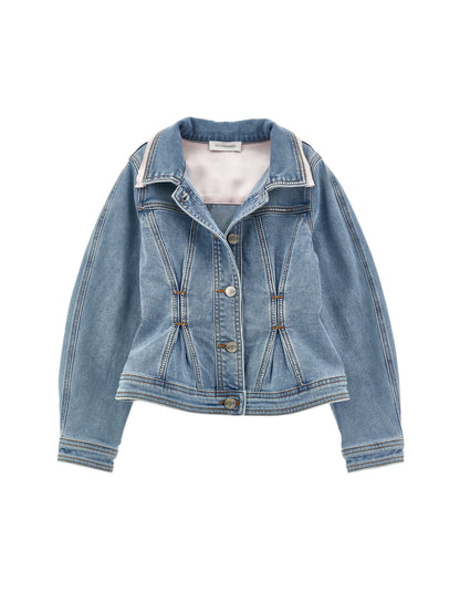Rhinestone Denim Jacket Monnalisa