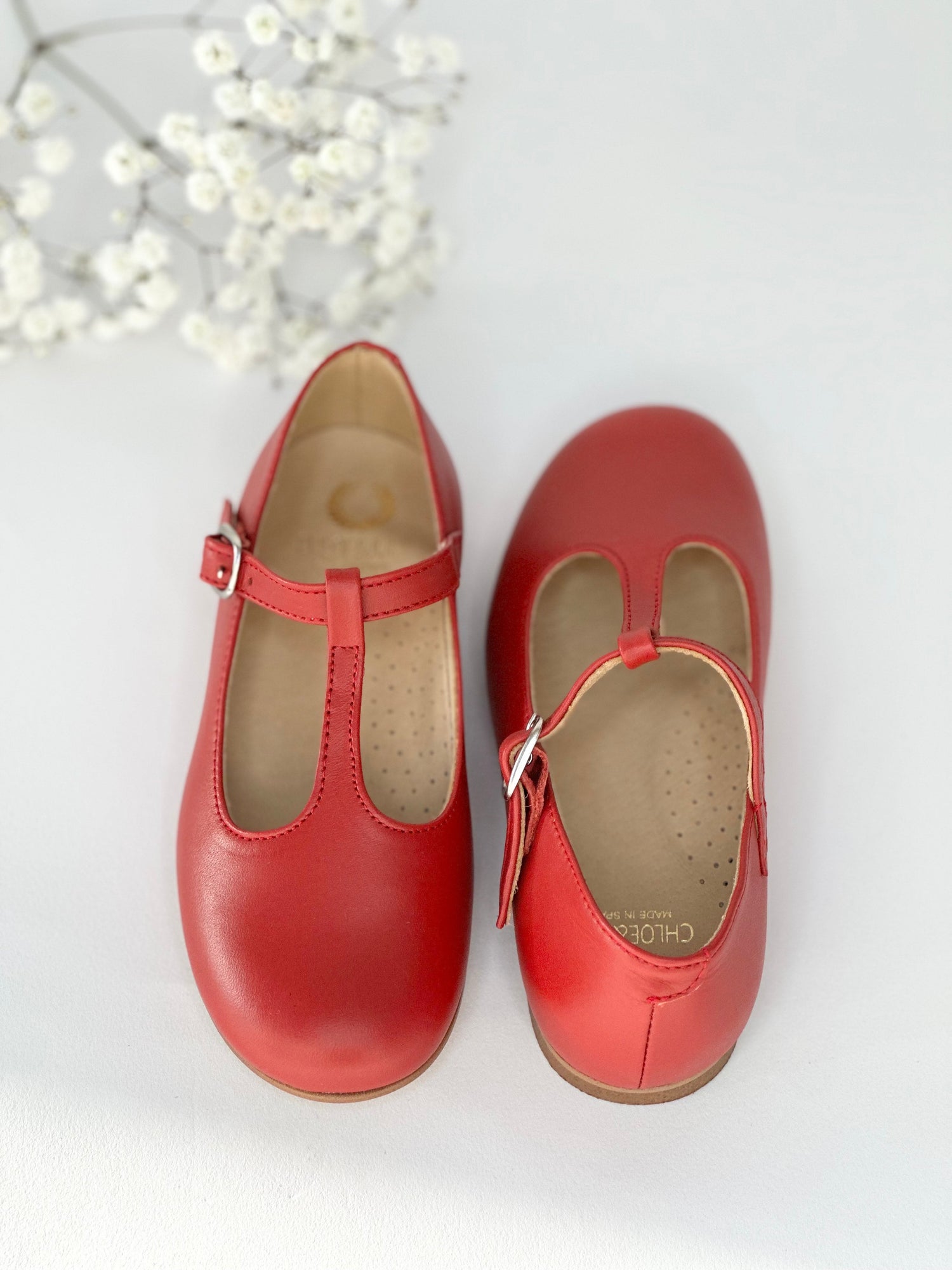 Red T-Bar Mary Janes Chloe &amp; Jule