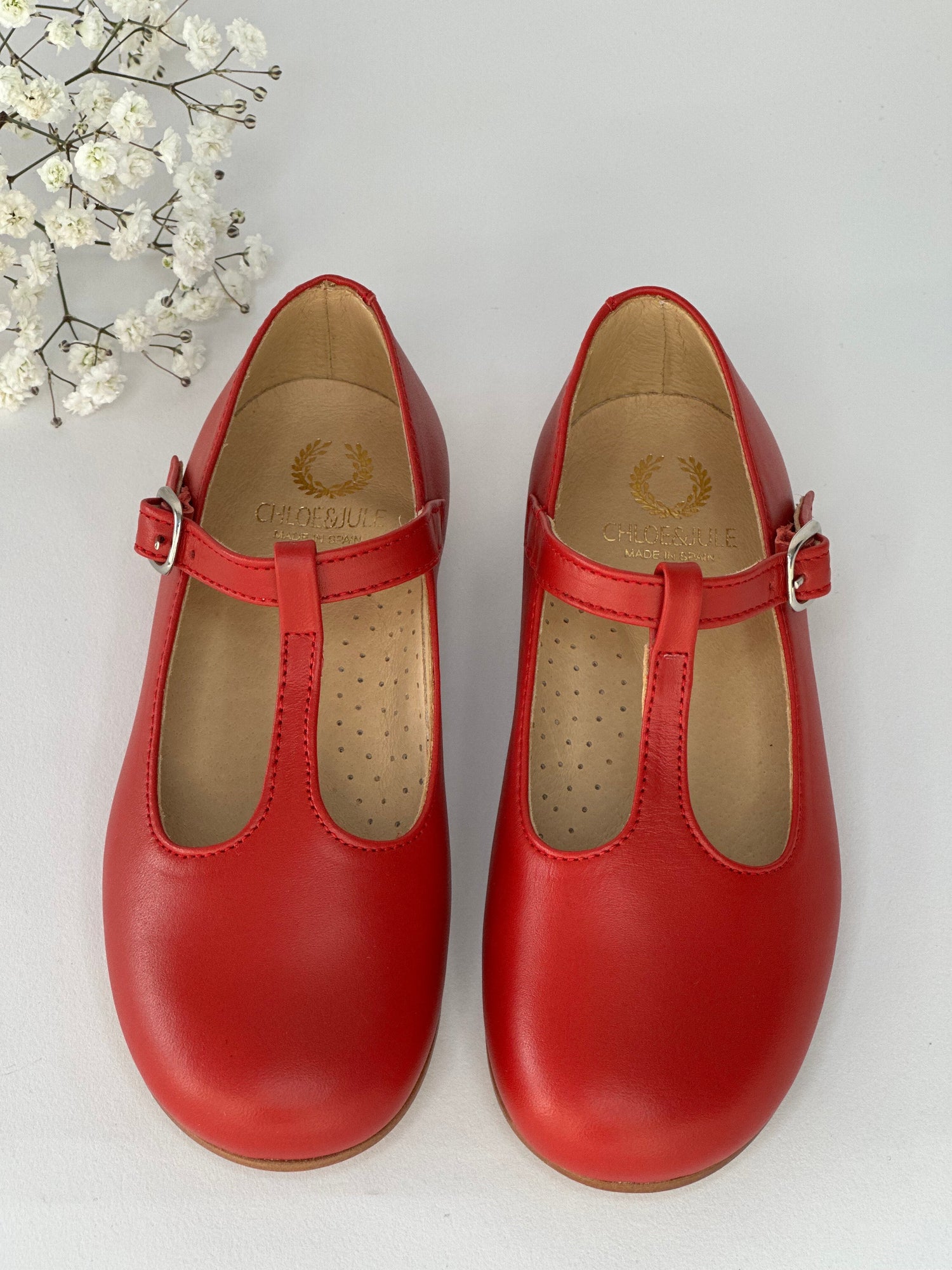 Red T-Bar Mary Janes Chloe &amp; Jule