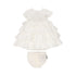 Elegant White Dress For Baby Girl With Logo And Culotte Balmain