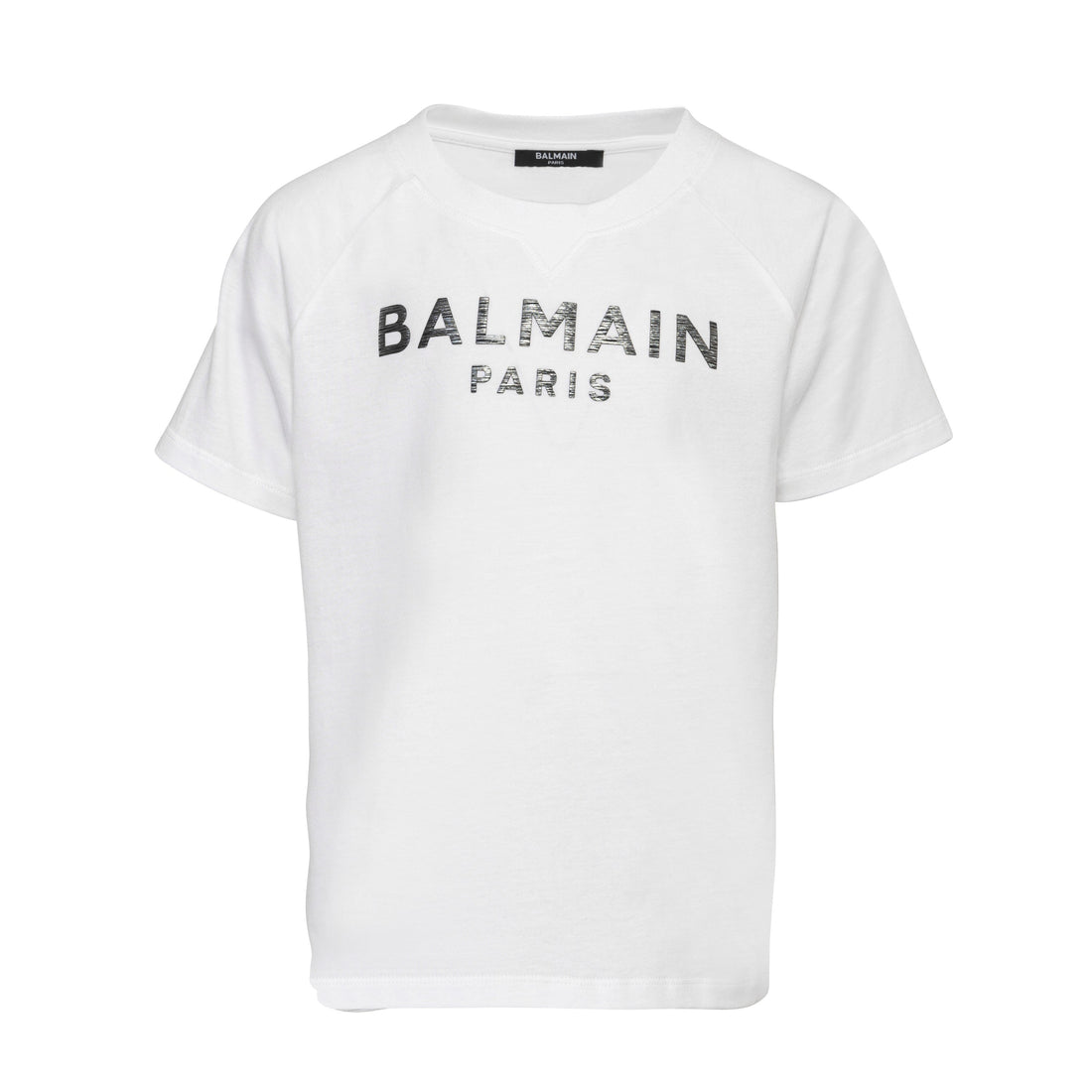 Classic White/Silver Cotton T-Shirt Balmain