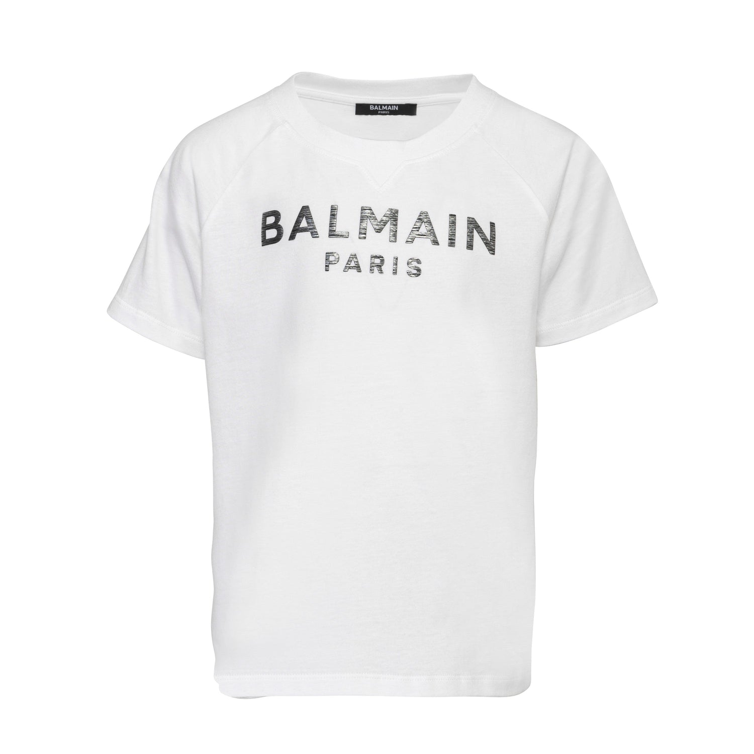 Classic White/Silver Cotton T-Shirt Balmain