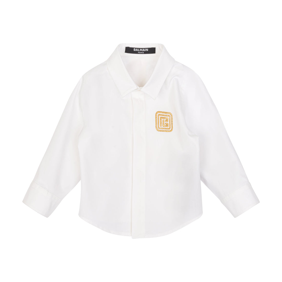 Classic Embroidered Long-Sleeve Shirt – White Balmain