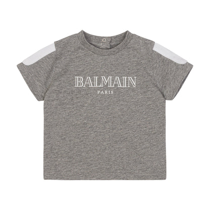 Grey Cotton T-Shirt Balmain