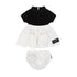 Black top and white skirt with bloomers set on a white background