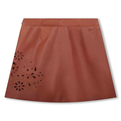 Leather Embroidered Skirt Chloe
