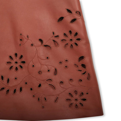 Leather Embroidered Skirt Chloe