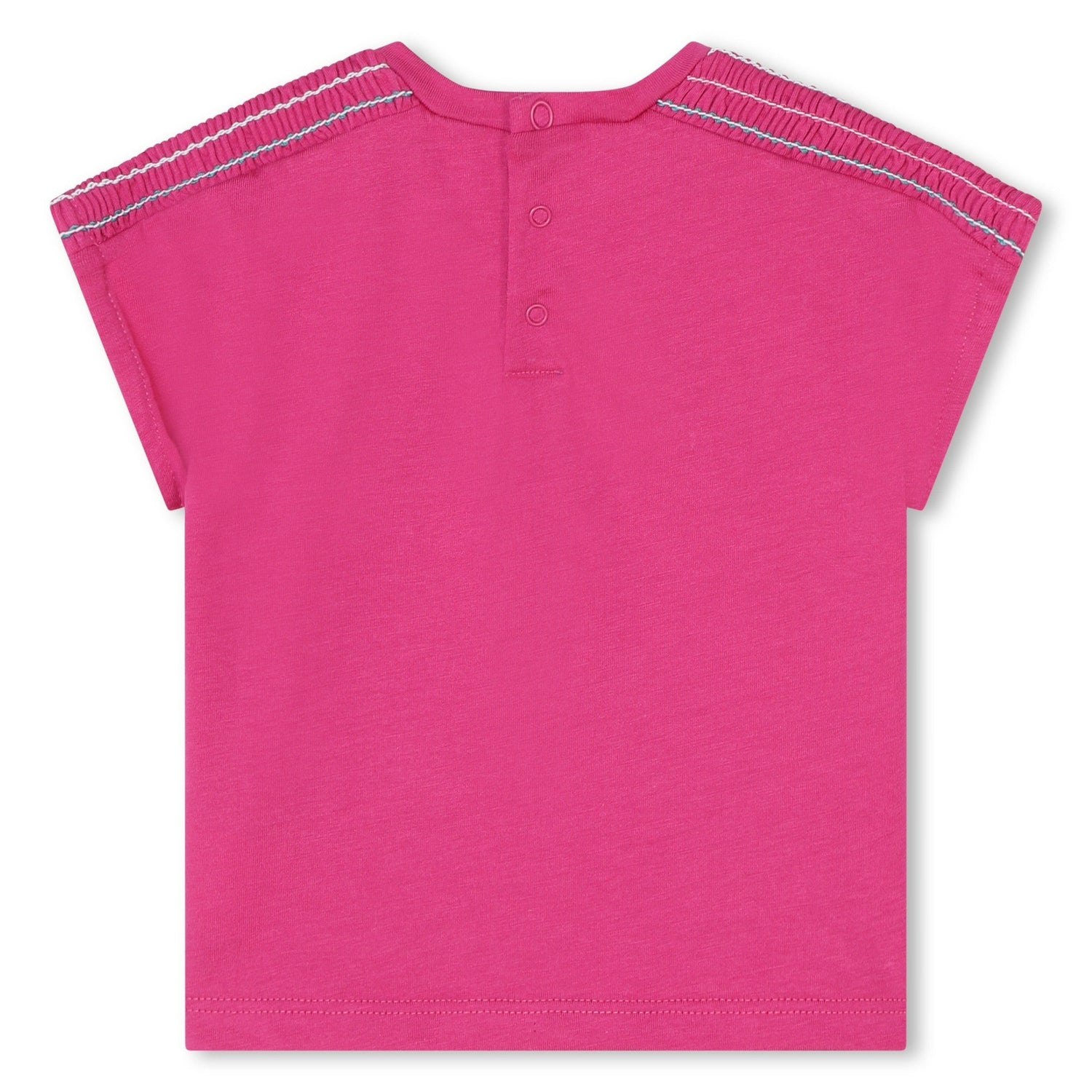 Organic Cotton Smocked Shoulder Tee Chloe