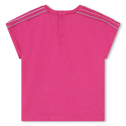 Organic Cotton Smocked Shoulder Tee Chloe