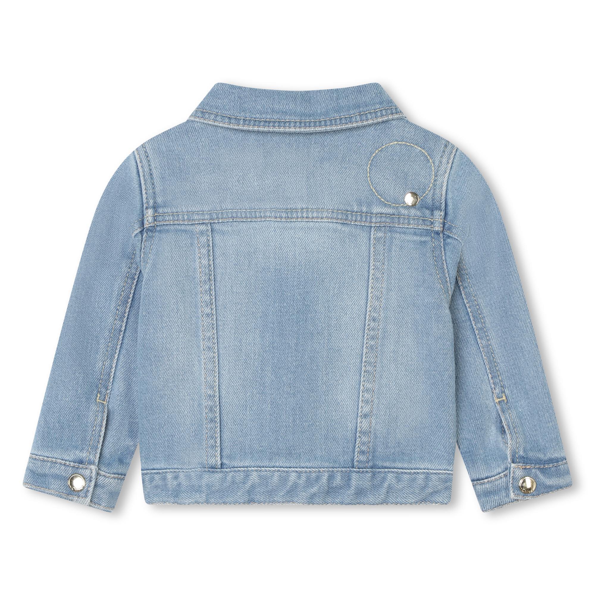 Embroidered Denim Jacket with Eyelet Details Chloe