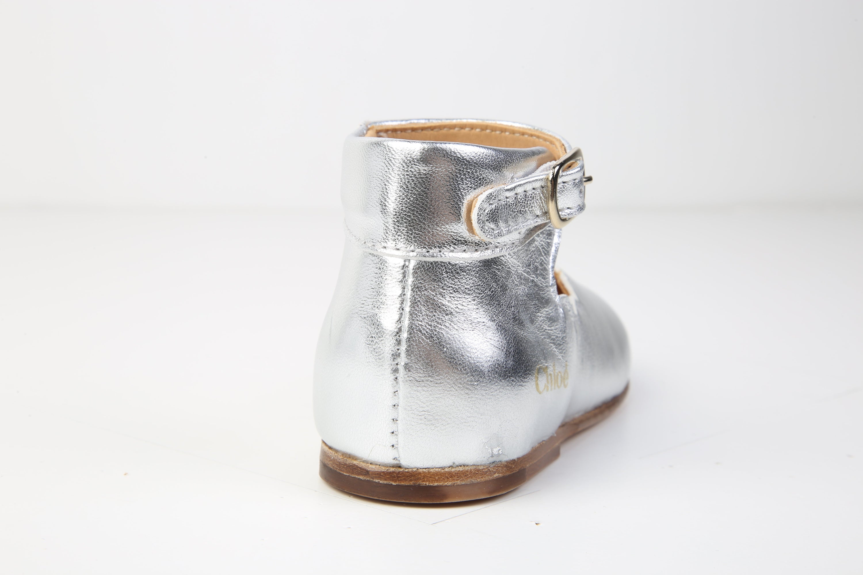 Cow Leather Ballerina Shoes with Scalloped Cut Outs Chloe