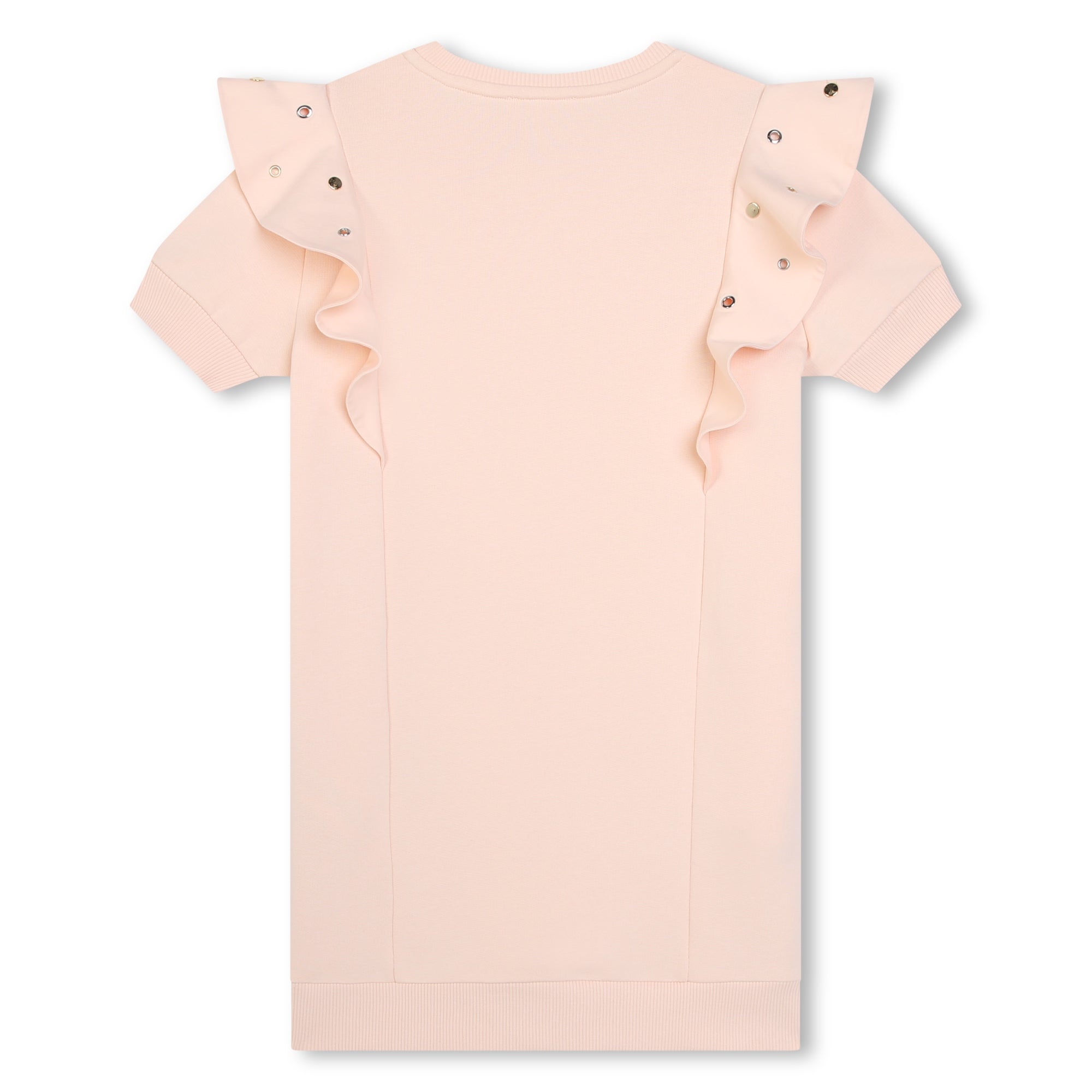 Short-Sleeved Terry Dress with Eyelet Ruffles Chloe
