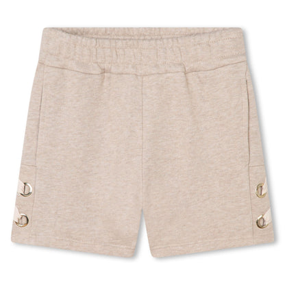 Mottled French Terry Shorts with Side Lacing and Gold Details Chloe