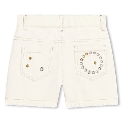 Chloé Five-Pocket Denim Shorts with Eyelet Detailing Chloe