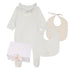 Organic Cotton Pyjamas and Bib Set with Golden Trims Chloe