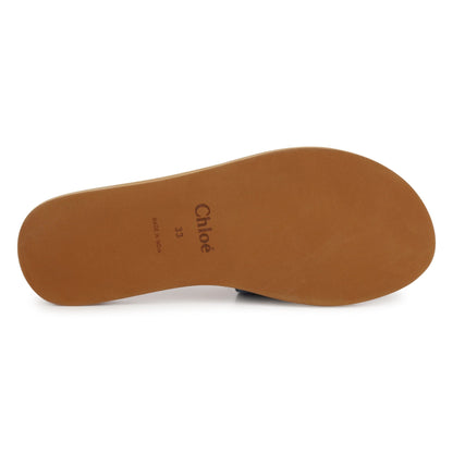 Aqua Denim Slides Chloe
