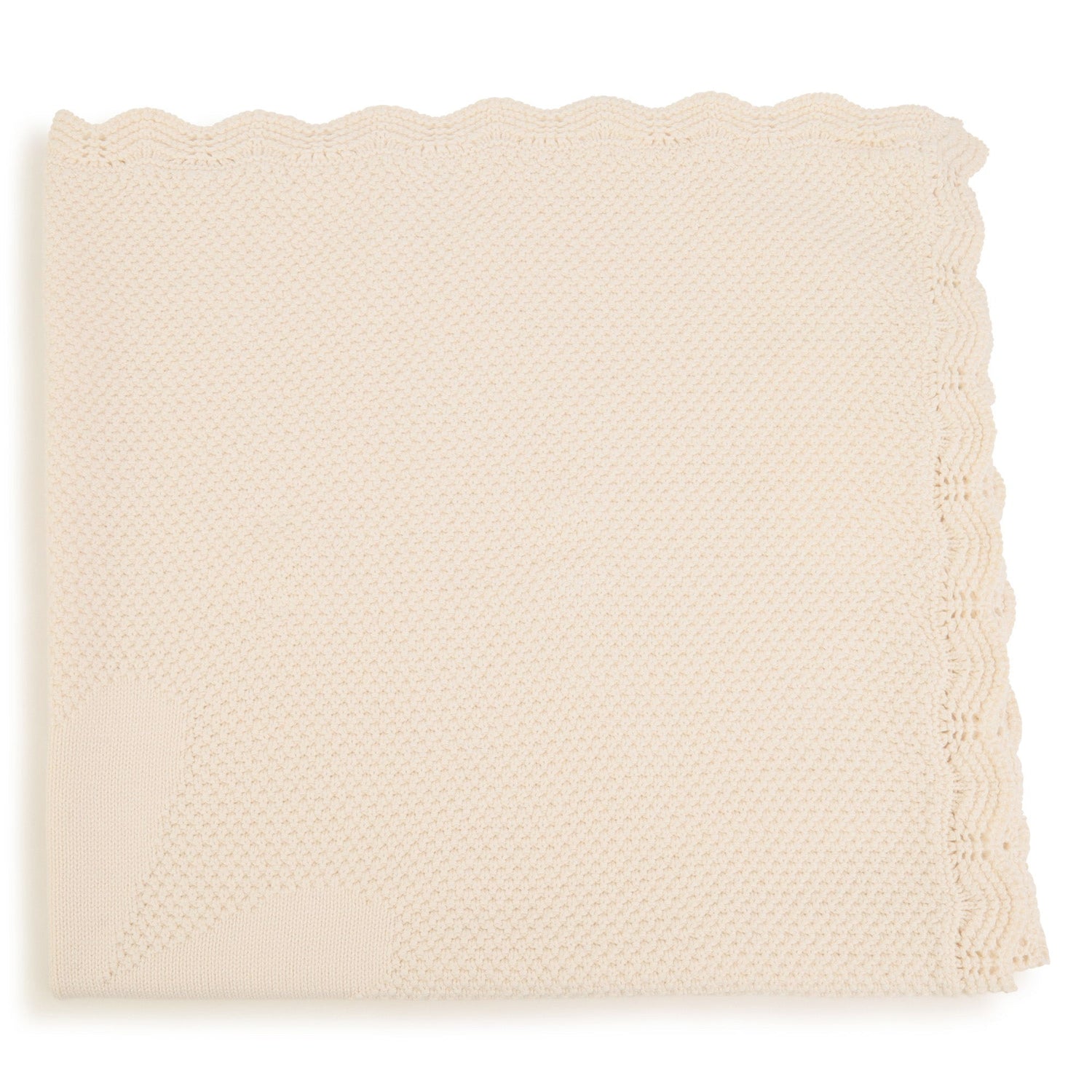 Knitted Blanket with Shell Edge Chloe
