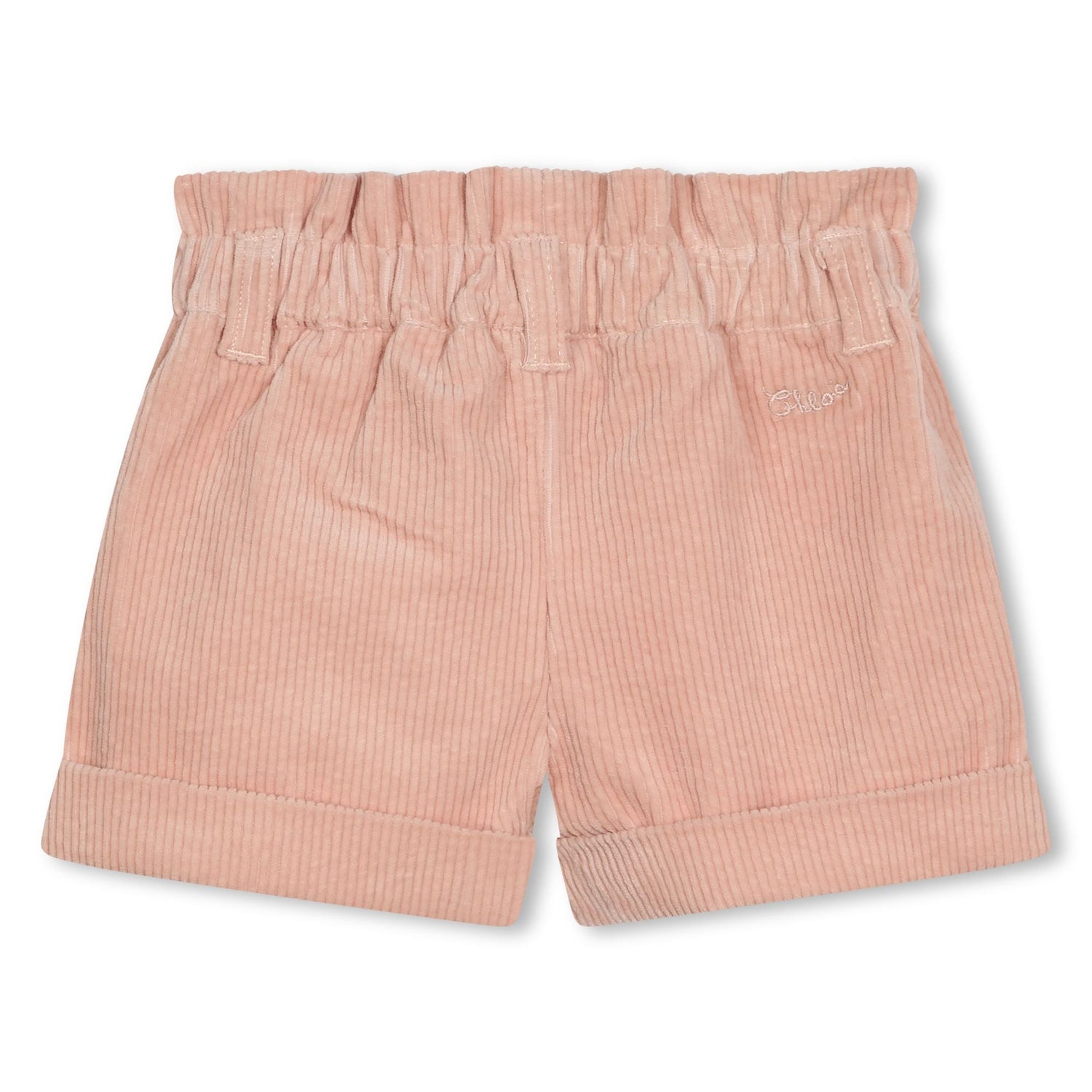 Pale Pink Velvet Embroidered Shorts Chloe