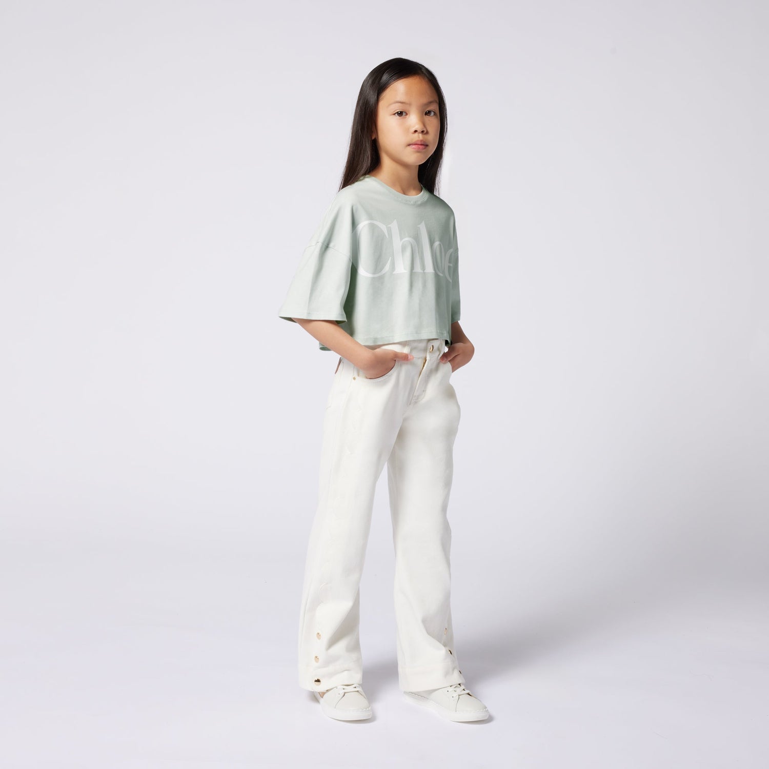 Wide-Leg Denim Trousers Chloe
