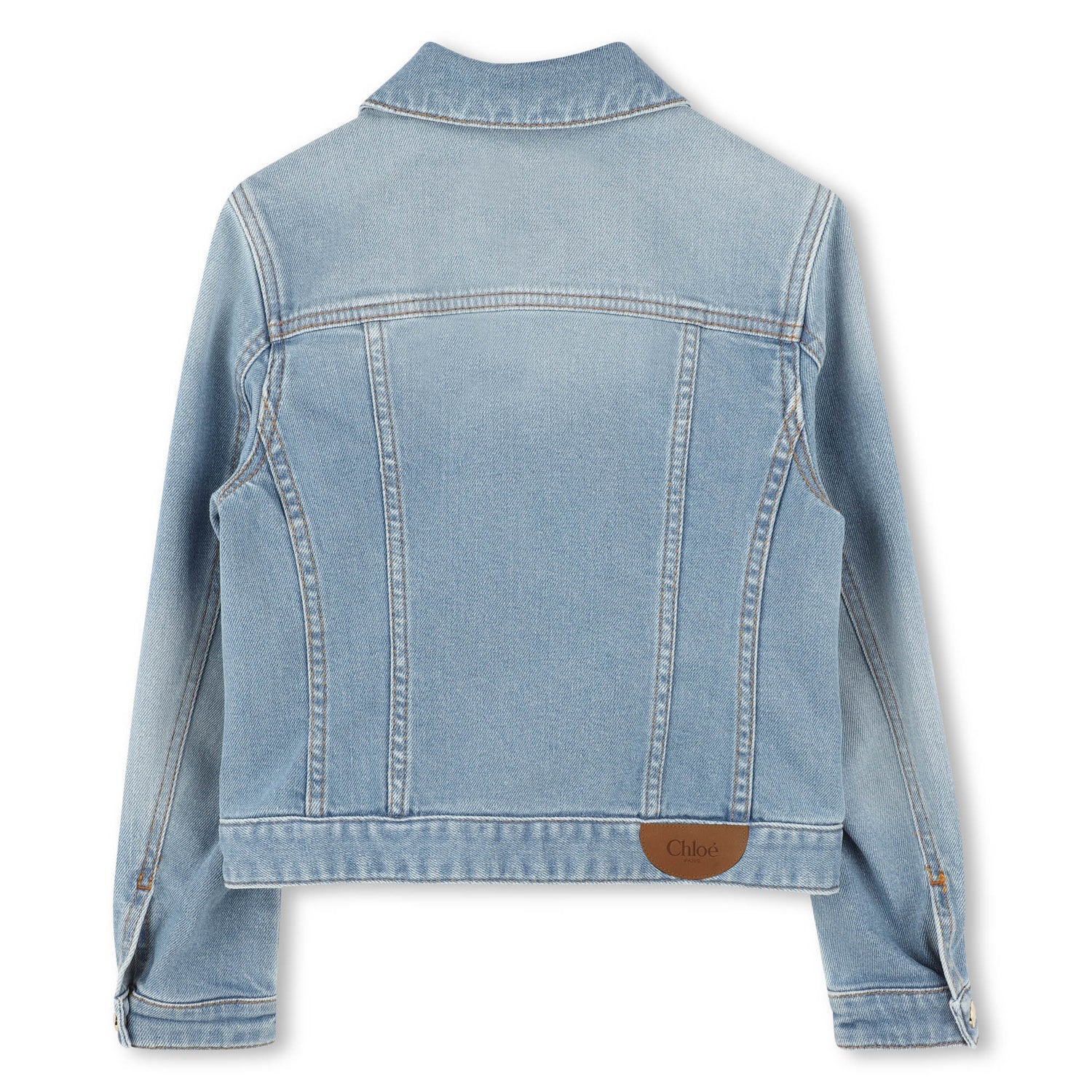 Baby Cotton Denim Jacket with Golden Trims Chloe