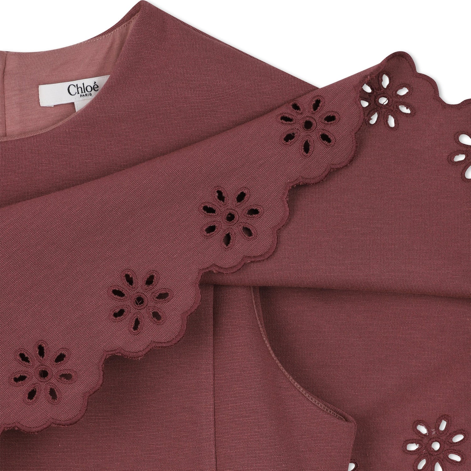 Milano Dress with Embroidered Cape and Gold Logo Plate Chloe