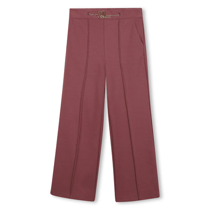 Milano Trousers with Elasticated Waist and Gold Chain Logo Detail Chloe