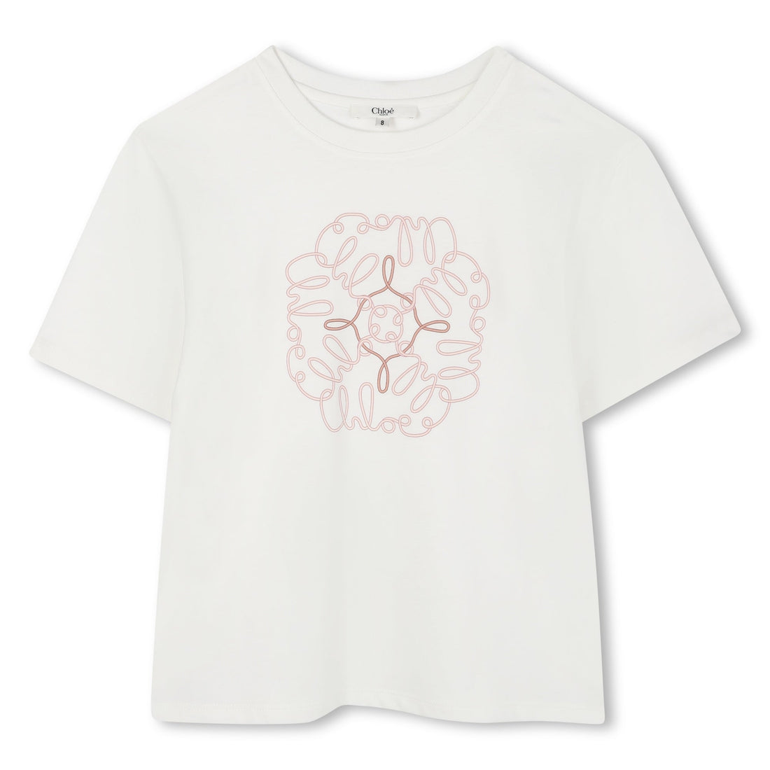 Organic Cotton Short Sleeve T-Shirt with Interwoven Logo Print Chloe
