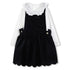 Black Velvet Pinafore Dress with White Top Two Piece Set Chloé