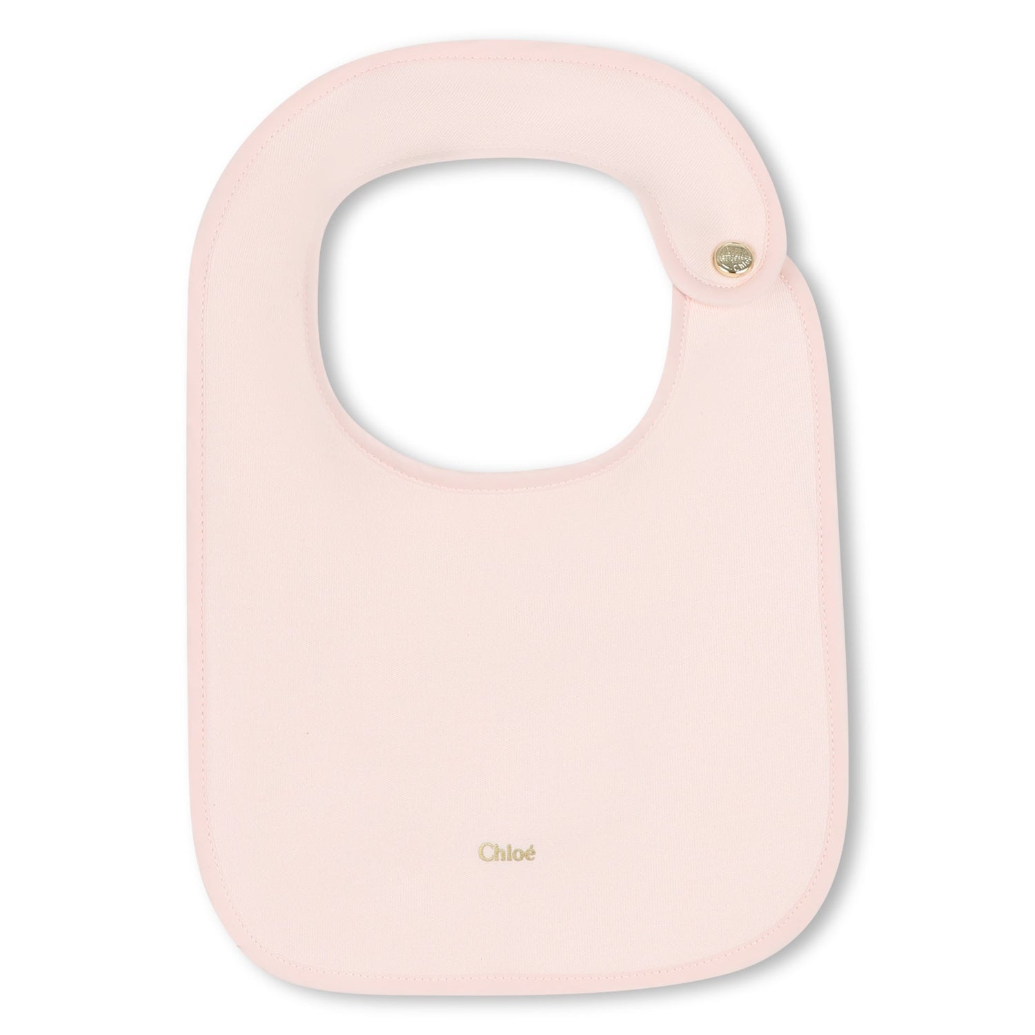 White Cotton Babygrow with Two Bibs Gift Set in Ivory and Pink Chloé