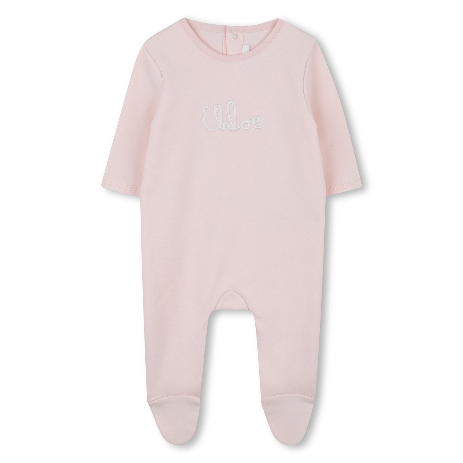 Pink Cotton Sleepsuit and Blanket Gift Set with Embroidered Logo Chloé