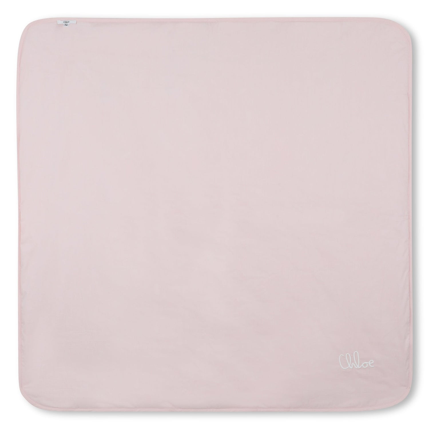 Pink Cotton Sleepsuit and Blanket Gift Set with Embroidered Logo Chloé