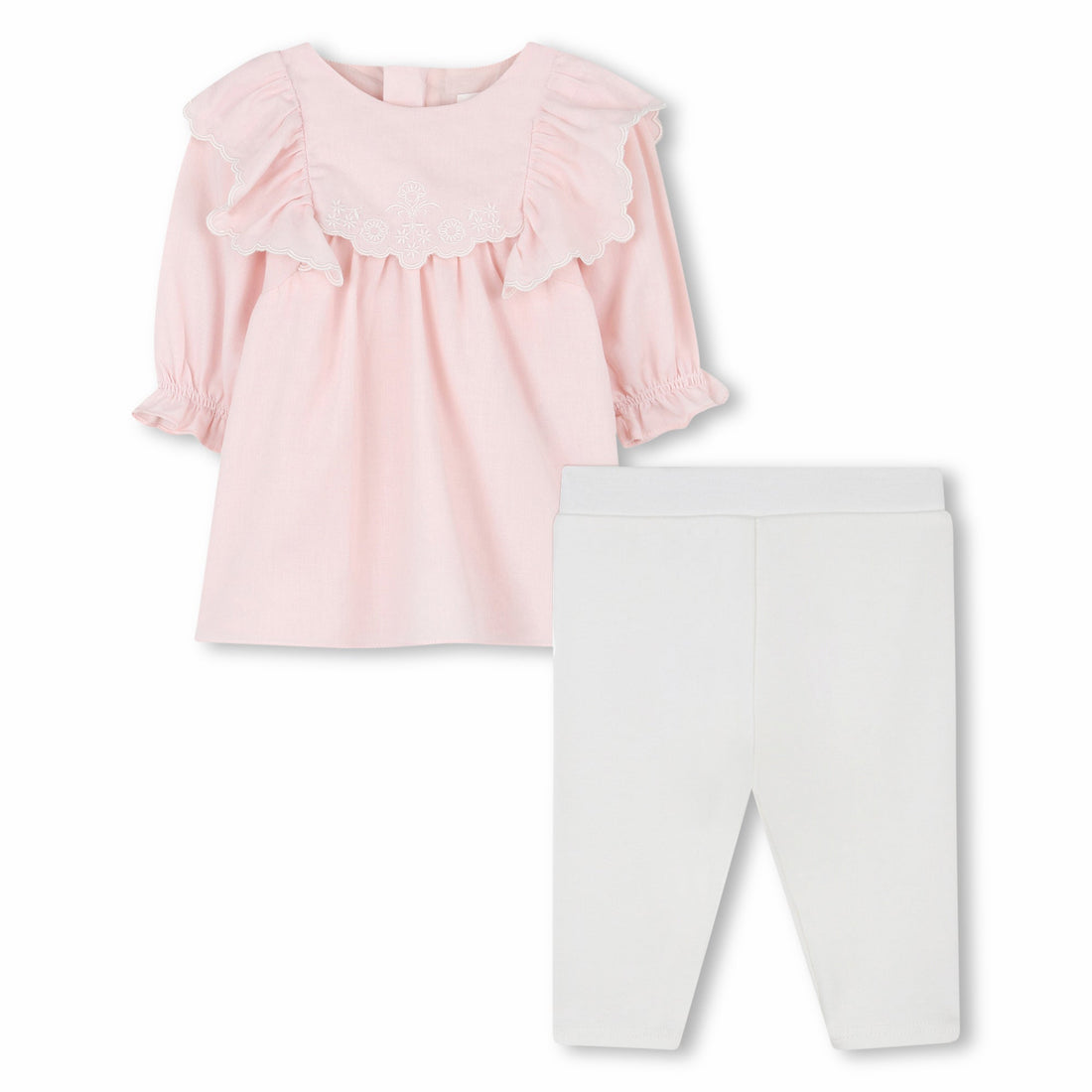 Organic Cotton Baby Dress and Leggings Set with Embroidered Detailing Chloe