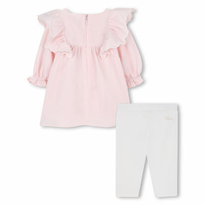 Organic Cotton Baby Dress and Leggings Set with Embroidered Detailing Chloe