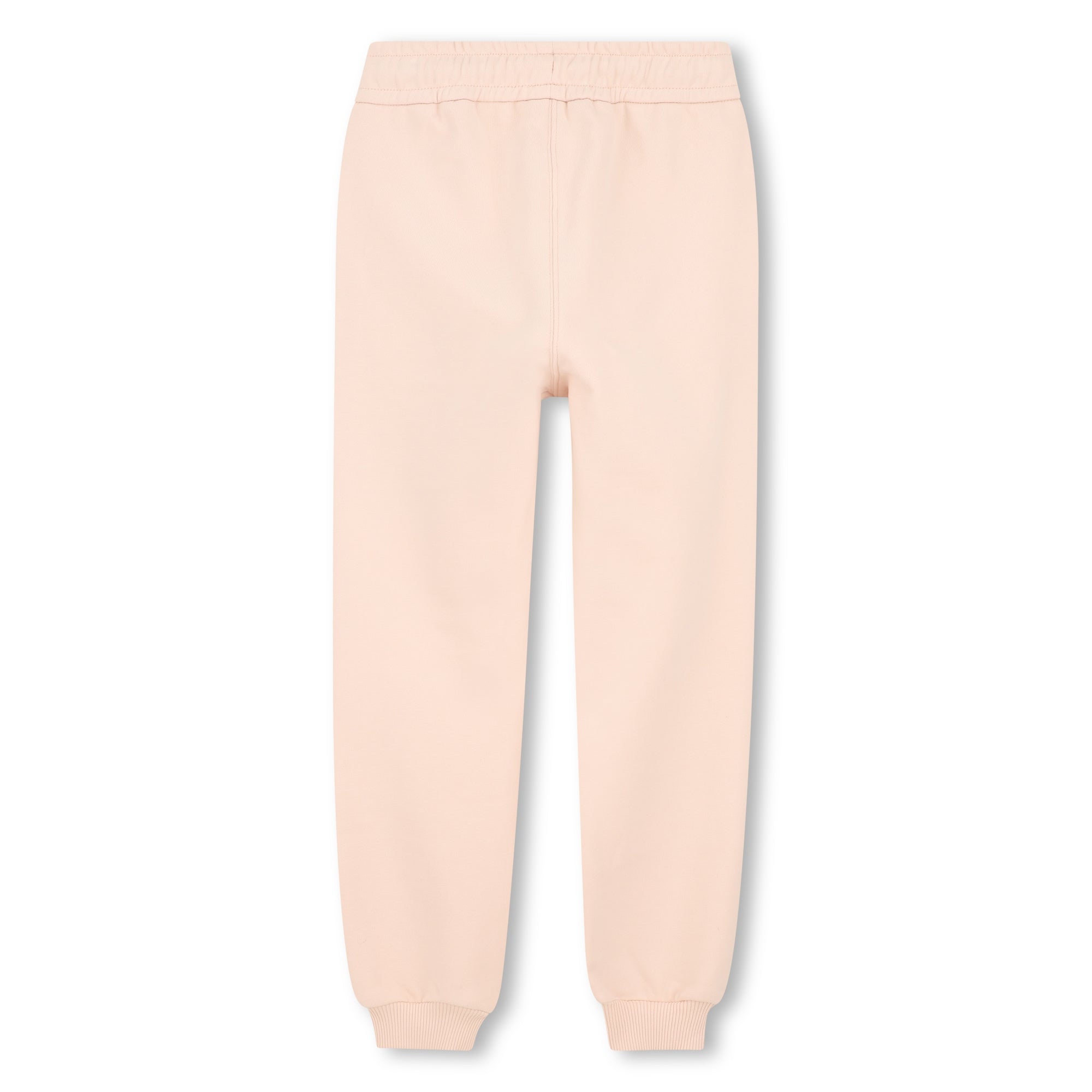 Girls Logo Embroidered Organic Cotton Joggers in Pale Pink Chloe