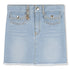 Organic Cotton Stretch Denim Skirt With Gold Charm Detail, Light Blue Chloe