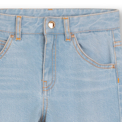 Wide-Leg Organic Denim Pants with Adjustable Waist Chloe