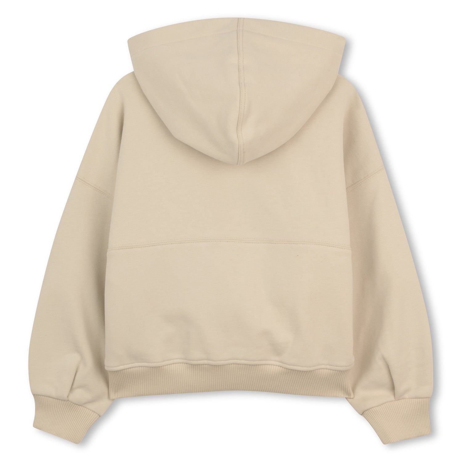 Organic Cotton French Terry Zip Hoodie With Embroidered Logo, Cream Chloe