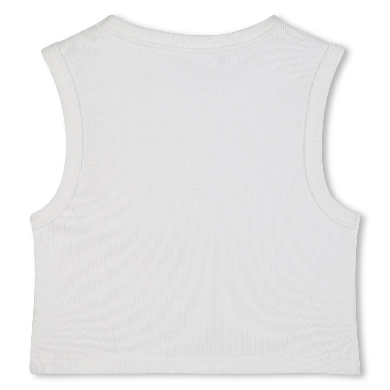 Organic Cotton Ribbed Cropped Tank Top with Embroidered Badge Chloe