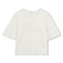 Organic Cotton Interlock T Shirt With Script Appliqué, Ivory Chloe
