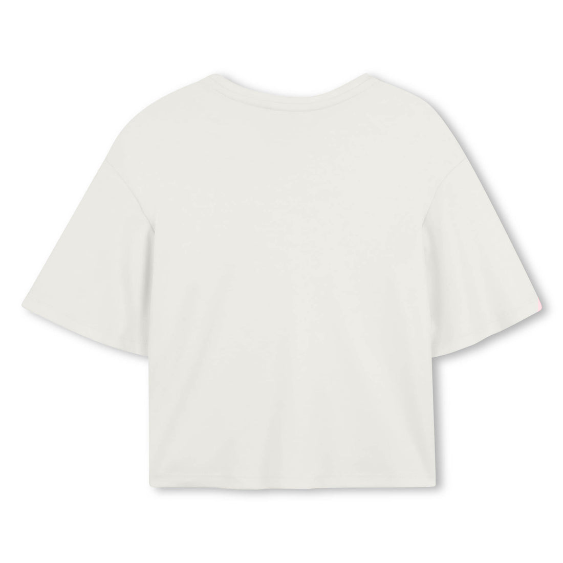 Organic Cotton Interlock T Shirt With Script Appliqué, Ivory Chloe