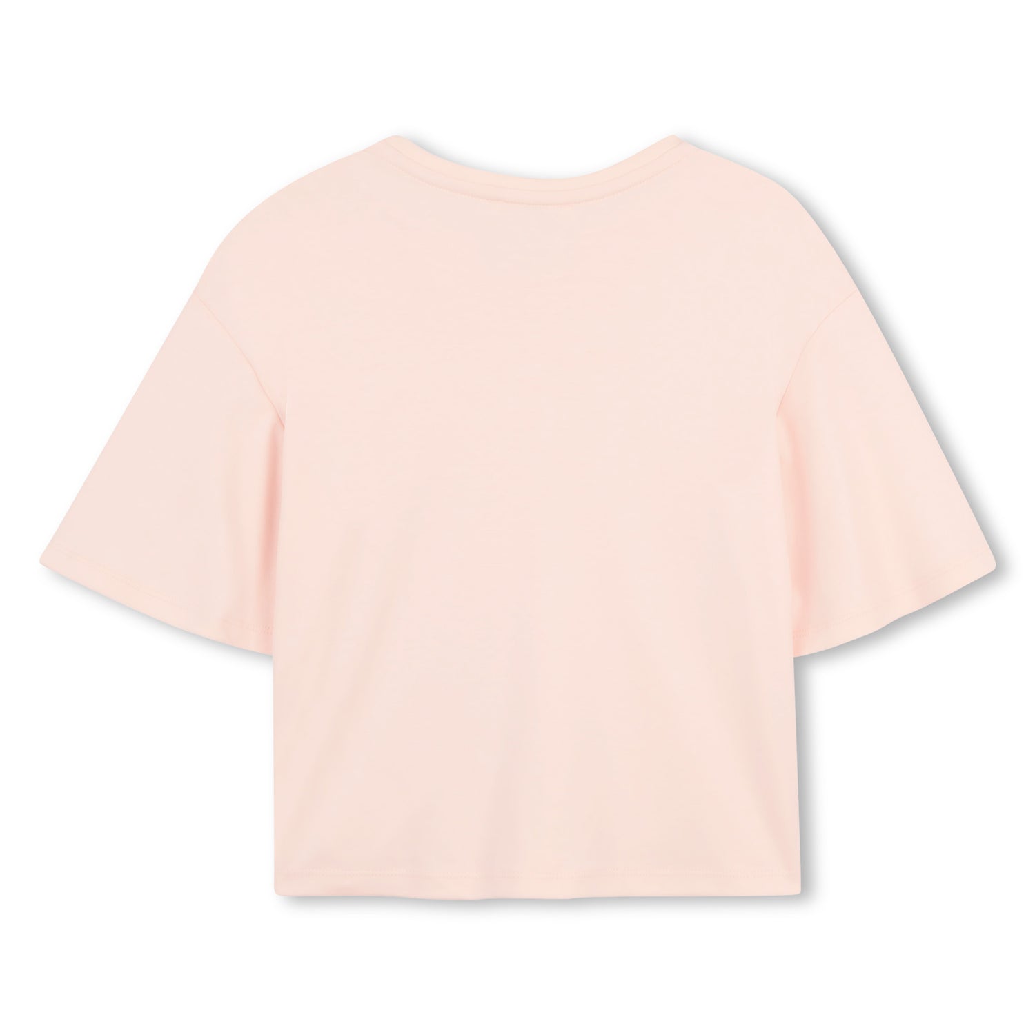Organic Cotton Interlock T Shirt With Script Appliqué, Blush Pink Chloe