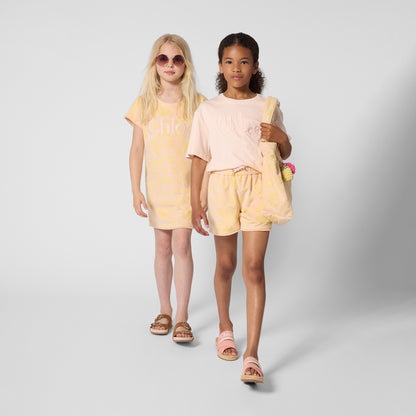 Organic Cotton Interlock T Shirt With Script Appliqué, Blush Pink Chloe