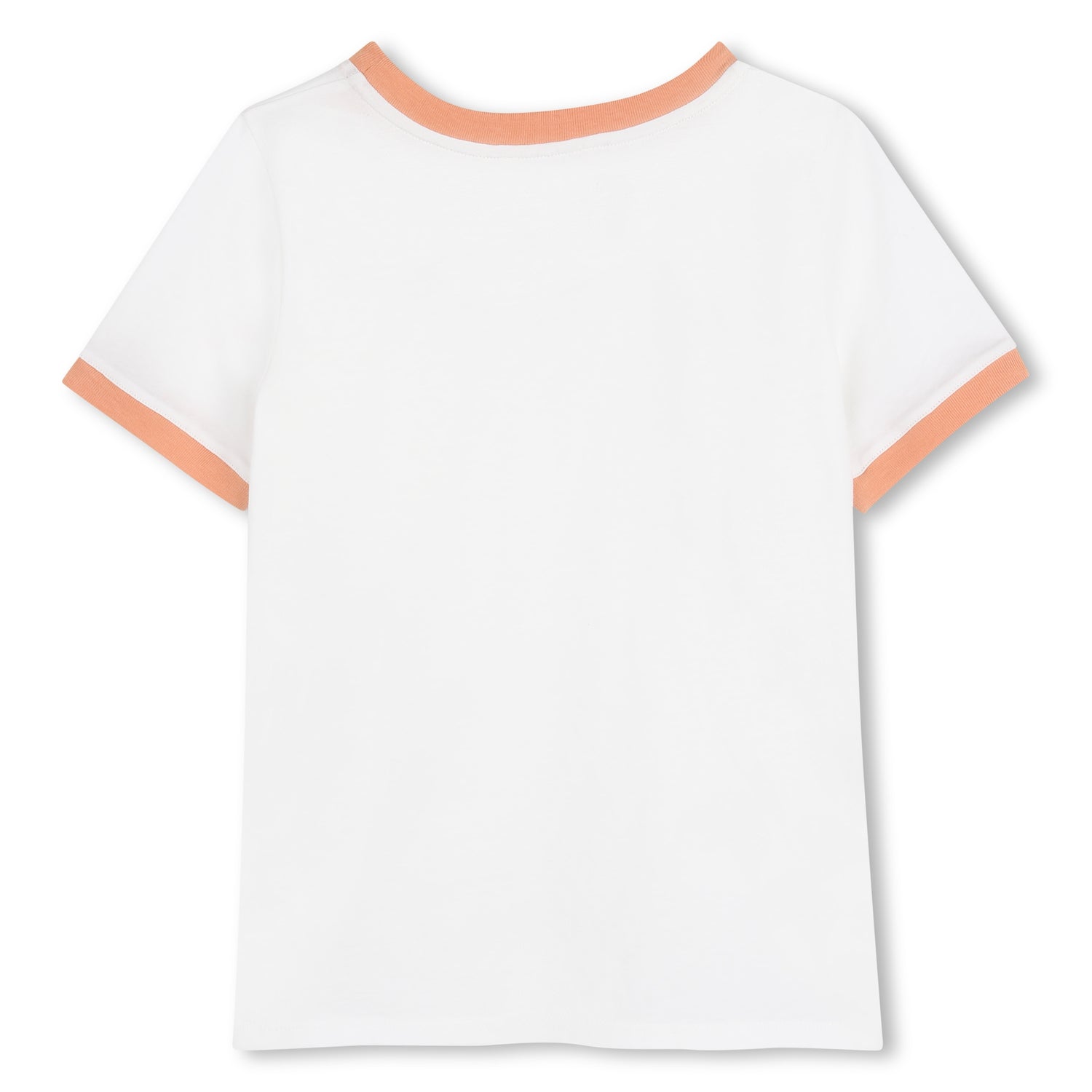 Organic Cotton Jersey Tee Shirt with Contrast Rib Collar and Pocket Chloe