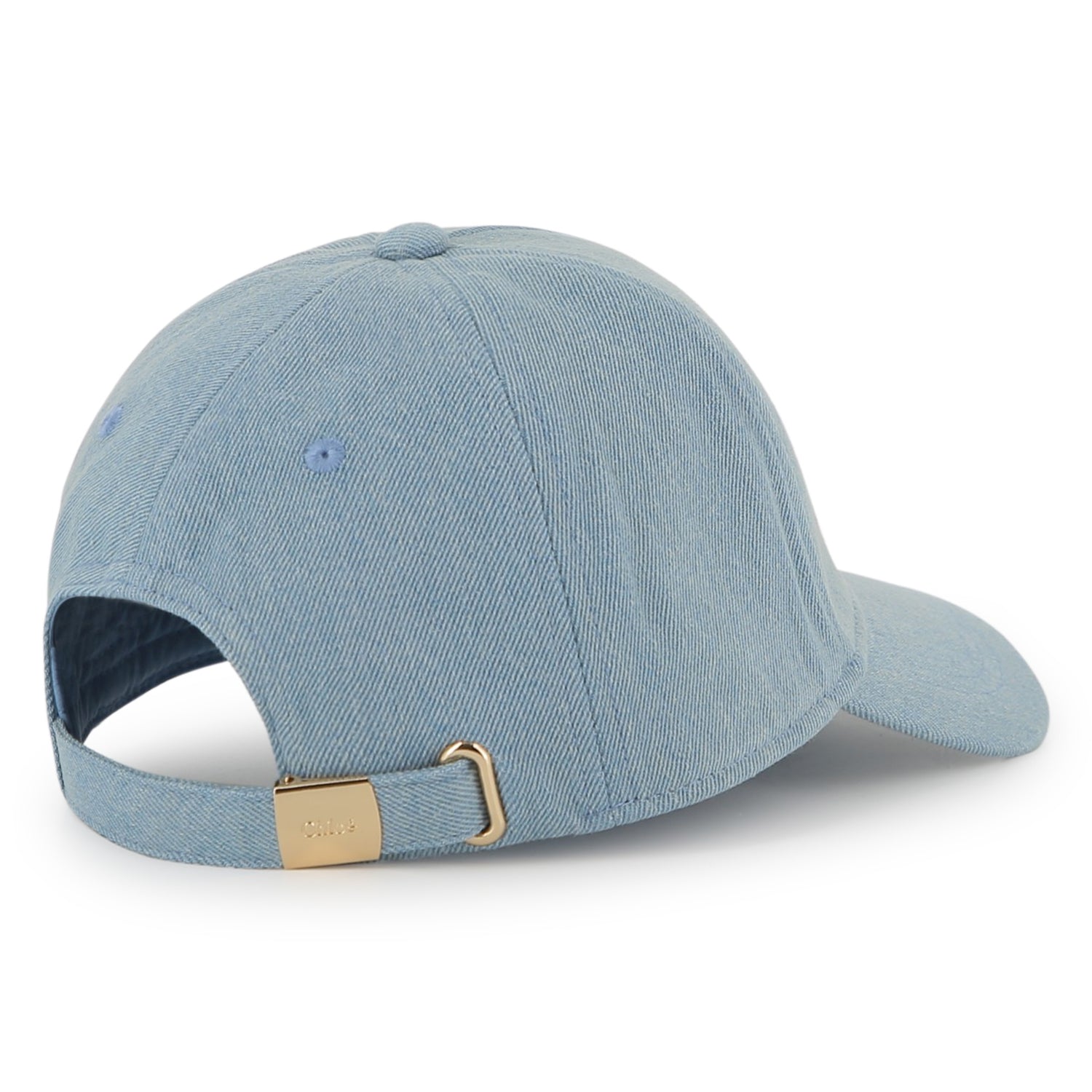 Organic Cotton Denim Cap with Front Embroidered Branding and Adjustable Strap Chloe