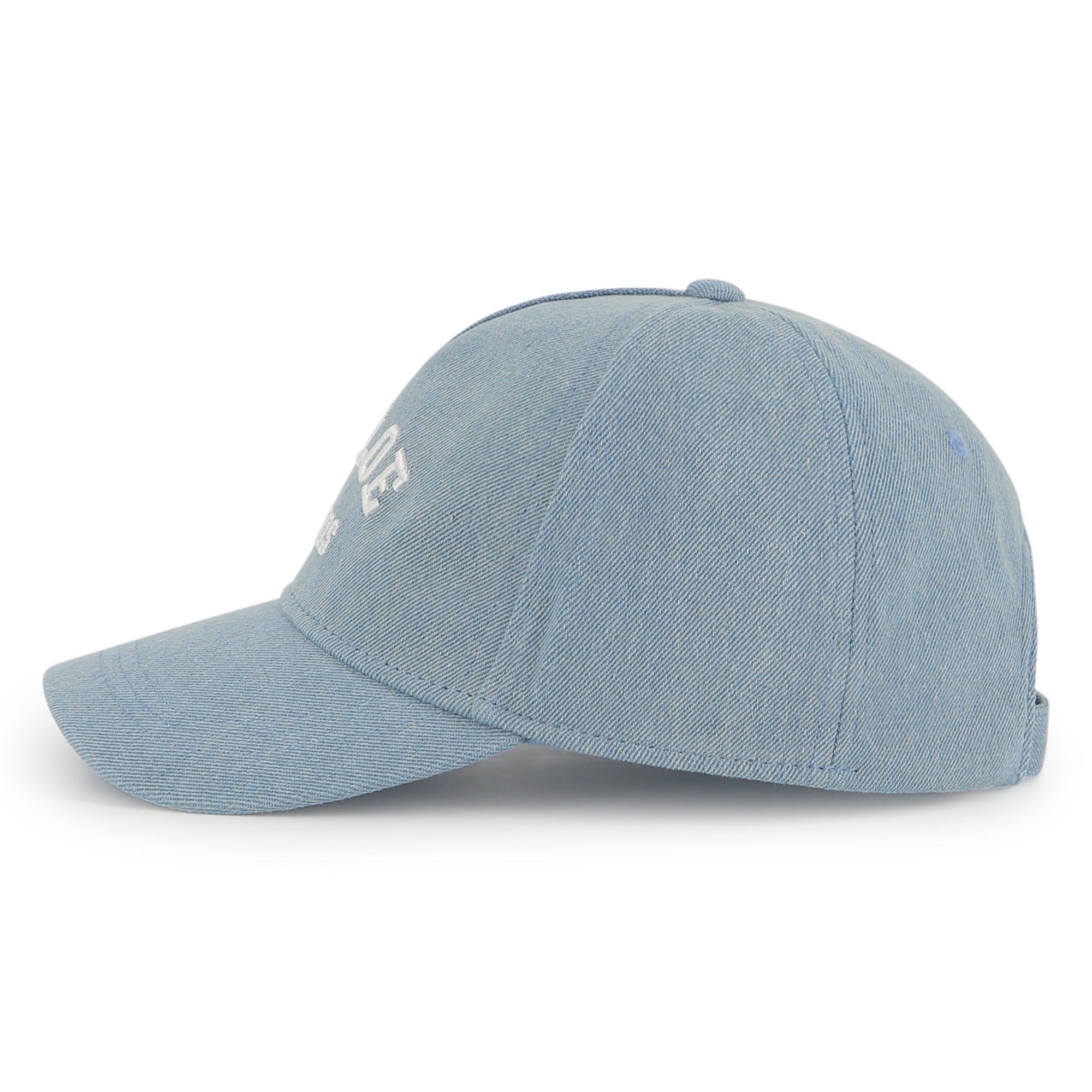 Organic Cotton Denim Cap with Front Embroidered Branding and Adjustable Strap Chloe