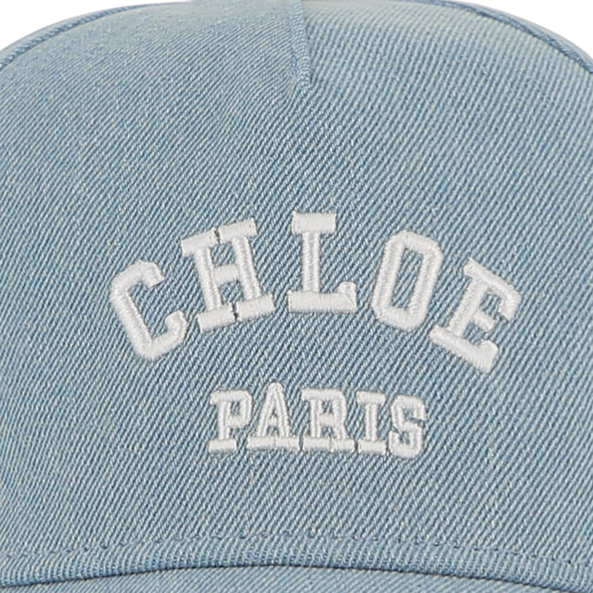 Organic Cotton Denim Cap with Front Embroidered Branding and Adjustable Strap Chloe